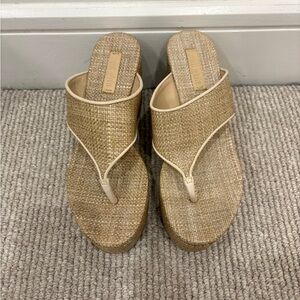 Cult Gia Platform Thong Sandals - Natural Woven